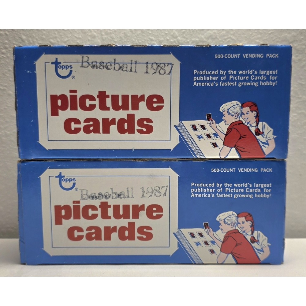 (2) Boxes of 1987 Topps Baseball 500 Count Vending Pack Untouched Cards